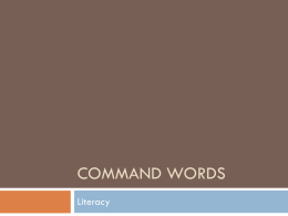 Literacy command words