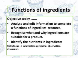 Functions of ingredients newx