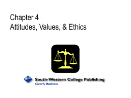 Chapter 4 Attitudes, Values, and Ethics Nelson and Quick