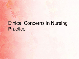 10. Ethical Concerns in Nursing Practice