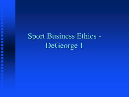 Sport Business Ethics