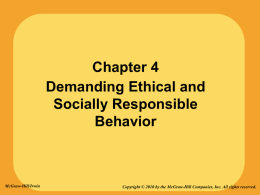 Chapter 4a_Demanding Ethical and Socially Responsible Behavior