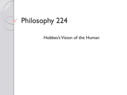 Hobbes`s Vision of the Human