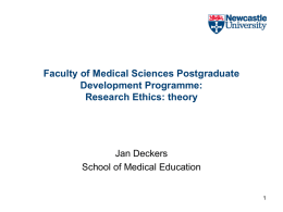 Research Ethics - Newcastle University