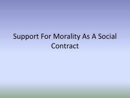 Support For Morality As A Social Contract