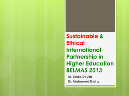 Sustainable & Ethical International Partnership in Higher Education