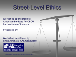 Street Level Ethics
