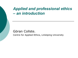 Applied and professional ethics