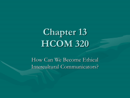 Chapter 13 HCOM 320