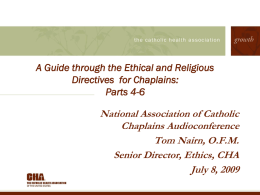 The Ethical and Religious Directives for Catholic Health