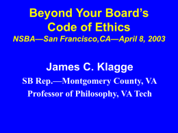 Beyond Your Board’s Code of Ethics NSBA