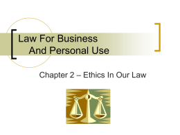 Law For Business And Personal Use