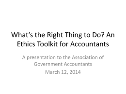 An Ethics Toolkit for Internal Auditors