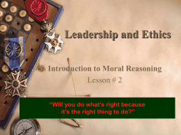 Leadership and Ethics Outline