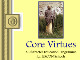 Core Values A Character Education Programme for ISKCON Schools
