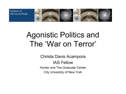 Agonistic Politics and The ‘War on Terror’