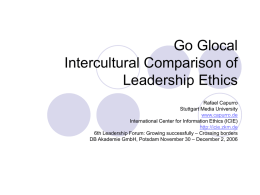 Go Glocal Intercultural Comparison of Leadership Values