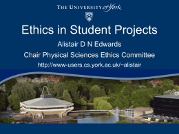 Ethics in Student Projects