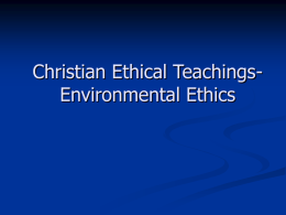 Christian Ethical Teachings