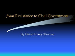 from Resistance to Civil Government
