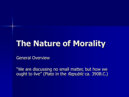 The Nature of Morality - Youngstown State University