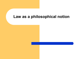 Law as a philosophical notion