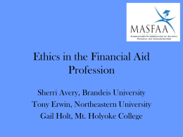 Ethics in the Financial Aid Profession