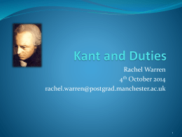 Kant and Duties - Worshipful Society of Apothecaries