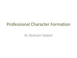 Professional Character Formation