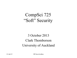 Software Security 415.725SC