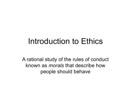 Introduction to Ethics