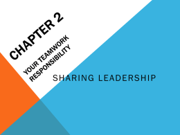 Your Teamwork Responsibility Sharing Leadership