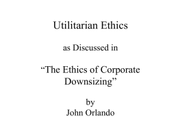 The Ethics of Corporate Downsizing by John Orlando