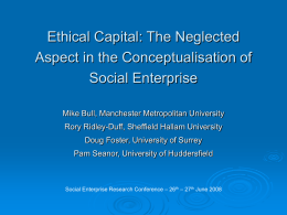 Ethical Capital: The Neglected Aspect in the Conceptualisation of