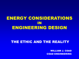 ENERGY CONSERVATION IN ENGINEERING DESIGN