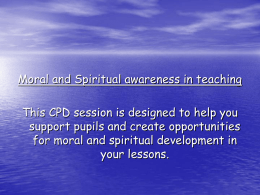Moral and Spiritual awareness in teaching