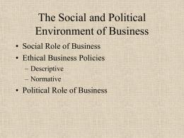 The Social and Political Environment of Business