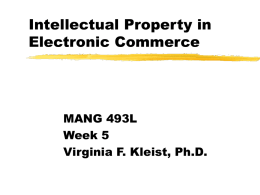 Intellectual Property in Electronic Commerce