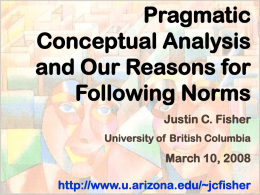 Why “Pragmatic Conceptual Analysis”?
