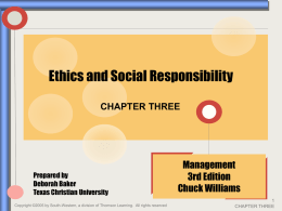 CHAPTER 3 Ethics and Social Responsibility