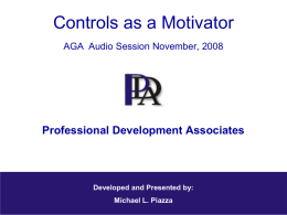 Controls as a Motivator - aga