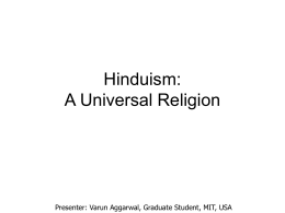 The Meaning of Hinduism and organisation of the course