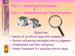 Week 2 : Analyzing Ethical Issues