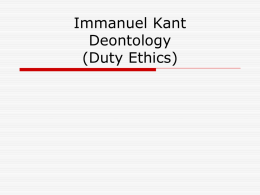 Immanuel Kant – Duty Ethics