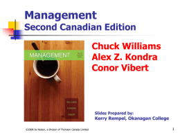 878 KB - Management, Second Canadian Edition