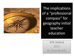 Implications of the professional compass for geography teacher