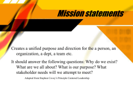 Personal Mission - QuestGarden.com