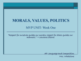 morals, values, politics mvp unit