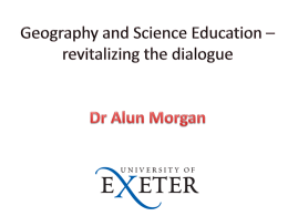 Alun Morgan - Geography and Science Education