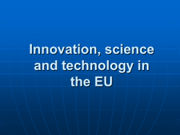 Innovation, science and technology in the EU